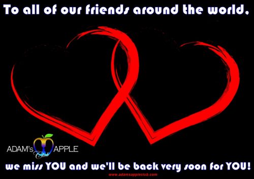 พวกเราคิดถึงคุณ อดัมแอ๊ปเปิ้ลคลับ เชียงใหม่ ถึงเพื่อน-ๆ-ทุกคนทั่วโลก บาร์เกย์ความบันเทิงสำหรับผู้ใหญ่ ไนท์คลับ เลดี้บอย คาบาเร่ต์ LGBTQ