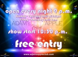 Opening Hours Adams Apple Club