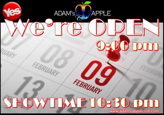We're OPEN Sunday 9th February Adams Apple Club