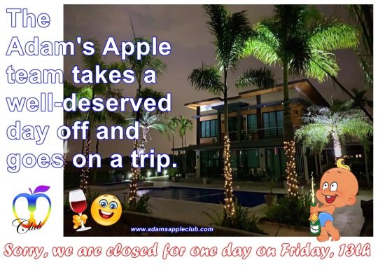 Well-deserved day off The Adam's Apple team takes a well-deserved day off and goes on a trip We are Family Nightclub Chiang Mai Adult Entertainment