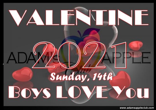 VALENTINE 2021 - Boys LOVE You Adams Apple Club Chiang Mai Male Entertainment with Ladyboy Liveshows Nightclub Host Bar Gay Club Asian Boys