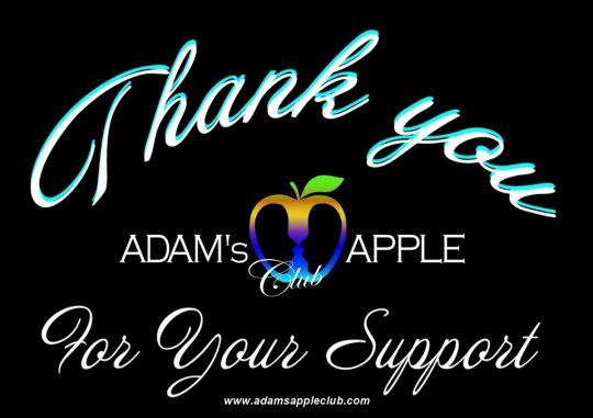 Thank You for Your support Adams Apple Club Chiang Mai Adult Entertainment Nightclub Ladyboy Live Shows Asian Boys Nightlife Host Bar Gay Club