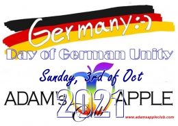 Day of German Unity 2021 Adams Apple Club Chiang Mai, Gay Club and Host Bar in the North of Thailand wit Liveshows Ladayboy Thai Boys LGBTQ
