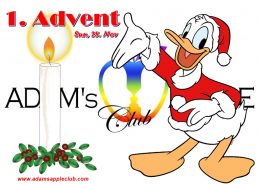 1st Advent 2021 Adams Apple Club Chiang Mai Thailand. The Season of Advent, which begins on a Sunday about four weeks before X-Mas Day