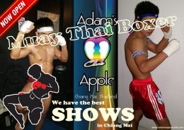 MUAY THAI Boxer Adams Apple Club Chiang Mai Don’t miss the hottest “MUAY THAI Boxer Show” in town @ Adams Apple Club Chiang Mai.