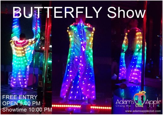 BUTTERFLY Performance Adams Apple Club Chiang Mai ... hip, trendy and popular Show Bar in the North of Thailand.