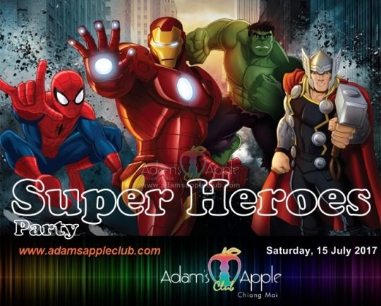 Super Heroes Party Adams Apple Club