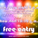 Opening Hours Adams Apple Club