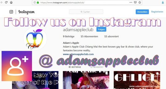 Follow us on Instagram Adam’s Apple Club Chiang Mai