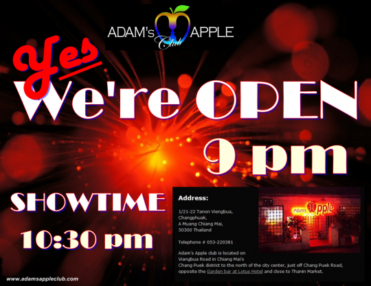 Adams Apple Club OPEN tonight