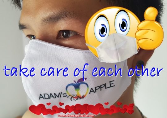 Wear a face mask! Be safe wear a MASK! STOP the Spread! Adams Apple Club, the premier gay host bar in Chiang Mai for Adult Entertainment and Liveshows