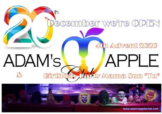 20th December 2020 we are OPEN Host Club Adams Apple Club for Adult Entertainment in Chiang Mai Go Go Bar บาร์เกย์เชียงใหม่