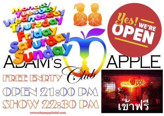 บาร์เกย์เชียงใหม่ ยินดีต้อนรับสู่​อดัมส์​แอ๊ปเปิ้ล​ครับ Adams Apple Club Adult Entertainment Chiang Mai Go Go Bar Host Bar Ladyboy Cabaret