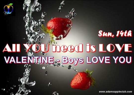All YOU need is LOVE Valentine 2021 Boys LOVE YOU Gay Bar Chiang Mai Adult Male Entertainment Nightclub Host Bar Gay Club with Liveshow Ladyboy Asian Boys