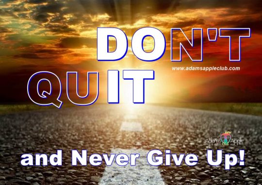 DON'T QUIT DO IT and Never Give Up! Adams Apple Club Chiang Mai Adult Entertainment Nightclub with Ladyboy Live Shows Host Gay Bar Asian Boys