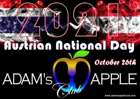 Austrian National Day 2021 Adams Apple Club Gay Bar Chiang Mai Host Club Thailand Nightclub LGBT Thai Boy gay friendly Adult Entertainment