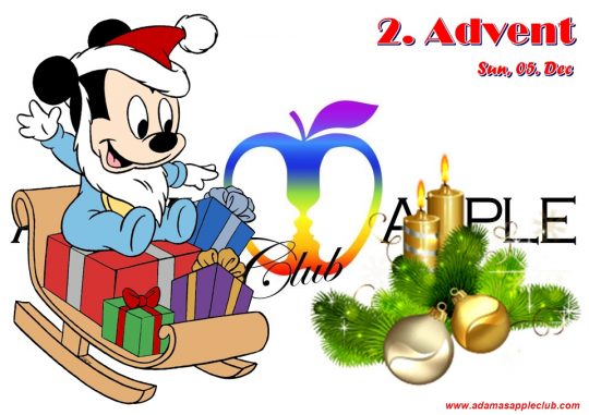 2nd Advent 2021 Adams Apple Club Chiang Mai Gay Bar Thailand. We wish everyone a peaceful 2nd Advent 2021. Stay safe. We'll be back soon.