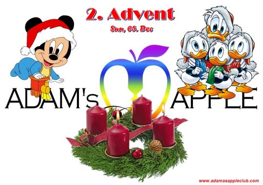 2nd Advent 2021 Adams Apple Club Chiang Mai Gay Bar Thailand. We wish everyone a peaceful 2nd Advent 2021. Stay safe. We'll be back soon.