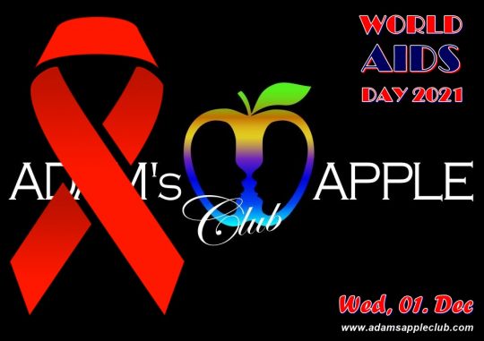 World AIDS Day 2021 End inequalities. End AIDS Adam's Apple Club Chiang Mai Thailand Ladyboy Thai Boy Host Bar Adult Entertainment LGBTQ
