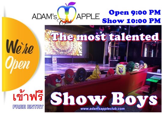 Most talented Show Boys Adams Apple Club Chiang Mai, Thailand OPEN every Night 9:00 PM and our Show START every Night 10:00 PM.