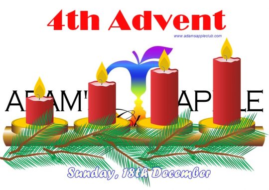 Celebrate the 4th ADVENT with us! Adams Apple Club Chiang Mai. We are happy to see YOU at our Venue to celebrate the 3rd ADVENT with us!