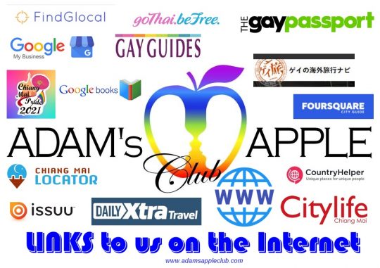 LINKS to us on the Internet - Adam's Apple Club Chiang Mai. We would be happy if you followed and liked us on our SOCIAL MEDIA platforms