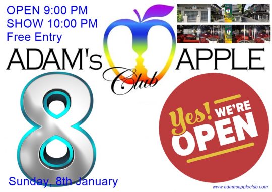 Poster for Adam’s Apple Club,8th January 2023 open after election in Chiang Mai