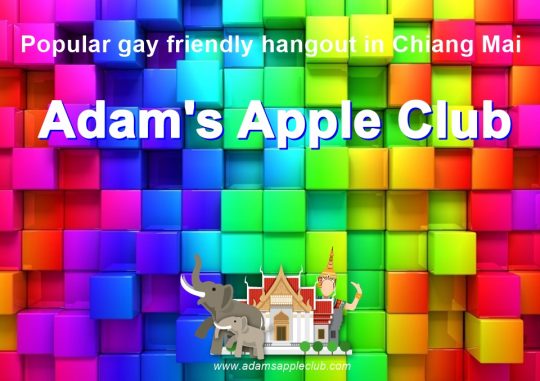 Poster for the most popular gay friendly hangout in Chiang Mai Adams Apple Club.