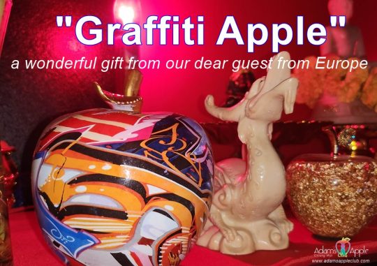 Graffiti Apple Gift a wonderful gift from our dear guest from Europe our loyal friend Fred, we thank you from the bottom of our hearts.