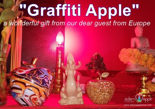 Graffiti Apple Gift a wonderful gift from our dear guest from Europe our loyal friend Fred, we thank you from the bottom of our hearts.