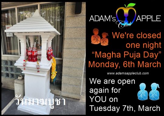 Magha Puja Day 2023 - Adam’s Apple Club Chiang Mai, Magha Puja is the second most important Buddhist festival วันมาฆบูชา