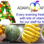 Free vitamins for Boys - Every evening fresh fuit with lots of vitamins for our staff for FREE! Adam's Apple Club Chiang Mai Thailand
