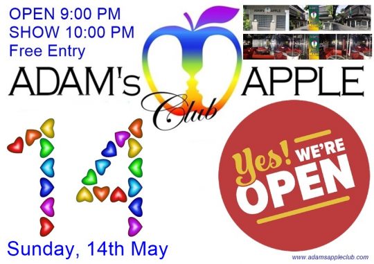 14th May 2023 open after election Adams Apple Club Chiang Mai. Welcome to our cozy and comfortable gay friendly Nightclub, LGBT visitors
