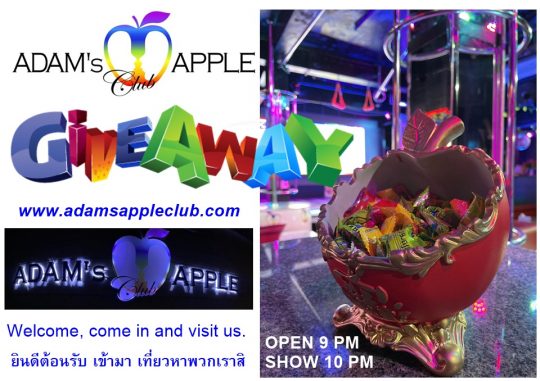 GIVEAWAY from Adams Apple Club in Chiang Mai, Thailand. A sweet welcome from us and a sweet gift for the way home.