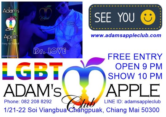 SEE YOU in Chiang Mai @ Adam's Apple Club our gay friendly venue in the north of Thailand. LGBTQ visitors welcome