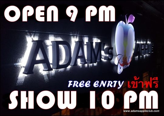 Recommended venue Chiang Mai Adams Apple Club to have an unforgettable Night. OPEN every Night 9:00 PM and the Show START 10:00 PM