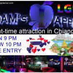 Night-time attractions in Chiang Mai Adams Apple Club. This unique Venue OPEN every Night 9:00 PM and the Show START 10:00 PM