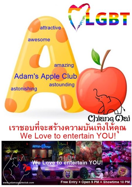 Awesome Show Bar Chiang Mai Adam's Apple Club is an excellent reason to visit Chiang Mai, the city has much more to offer LGBT visitors