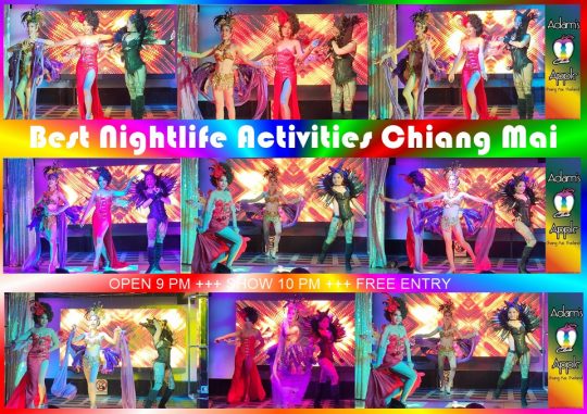 Best Nightlife Activities Chiang Mai at Adam’s Apple Club for an unforgettable evening after dinner is the spectacular Show in our Gay Bar