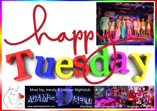 Tuesday Night Chiang Mai Adams Apple Club LGBT Venue, we would be very happy if you come to our gay friendly Show Bar tonight