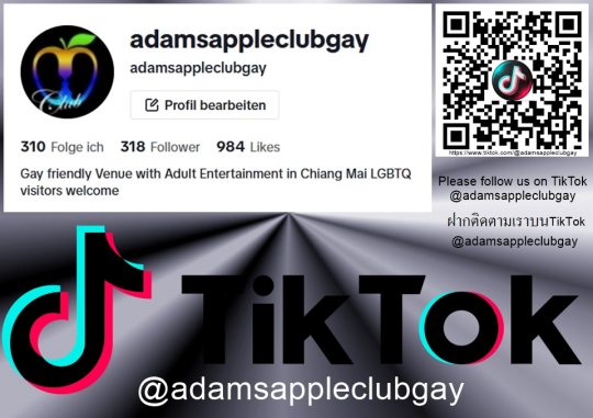 Check out our profile on TikTok and find out where Adam’s Apple Club are based in Chiang Mai
