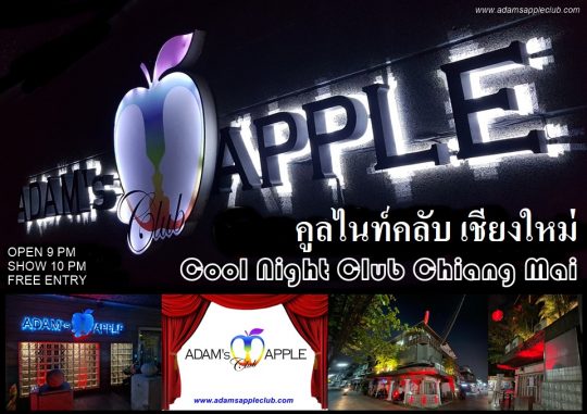 Cool Show Bar Chiang Mai Adams Apple Club with Live Shows. This cool venue in Chiang Mai OPEN every Night 9:00 PM, Show start 10 PM