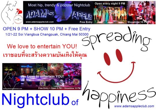 Nightclub of Happiness Chiang Mai Adams Apple Club Your Pick for the Best Nightlife in town with amazing Live Shows every night 10 PM