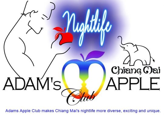 Good Nightlife Chiang Mai Adams Apple Club. This popular and fun-loving Nightclub in Chiang Mai OPEN every Night 9:00 PM