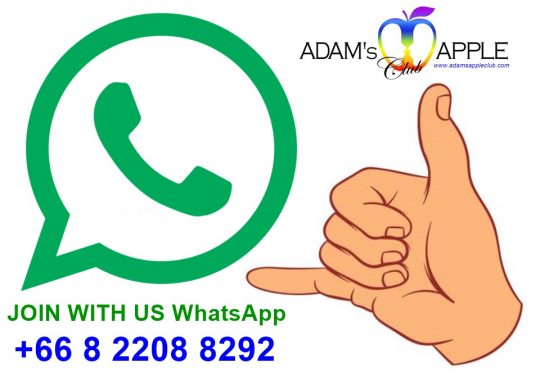 Join us on WhatsApp - Adams Apple Club in Chiang Mai is now on Whats App: Adam’s Apple Club Cnx. You are welcome to make a reservation
