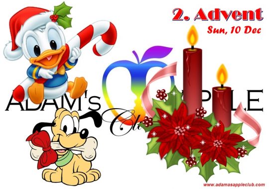 2nd Advent 2023 Party Adams Apple Club Chiang Mai. We wish all our friends around the world HAPPY 2nd Advent 2023!