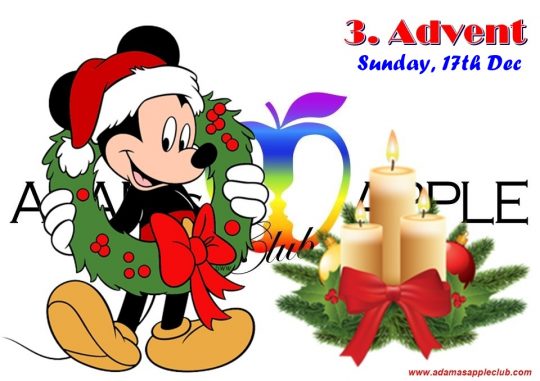 3rd Advent 2023 Adams Apple Club Chiang Mai Thailand. We wish all our friends around the world HAPPY 3rd Advent 2023!