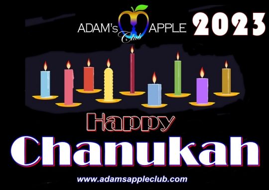 Happy Chanukah (Hanukkah) 2023 Adams Apple Club Chiang Mai Thailand. We are happy to see YOU in our LGBT friendly Nightclub