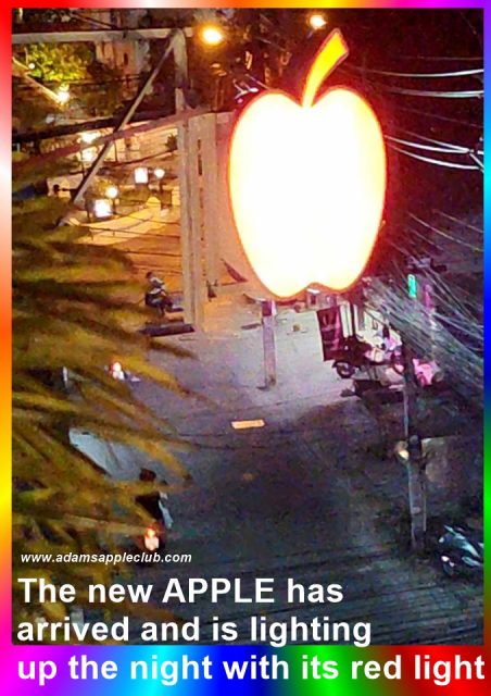 The new Apple from Adams Apple Club Chiang Mai - The new "APPLE" has finally arrived and is lighting up the night with its red light