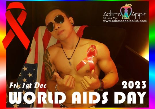 World Aids Day 2023 Adams Apple Club Chiang Mai Thailand. The theme of this year's World AIDS Day 2023 is “Let communities lead.”